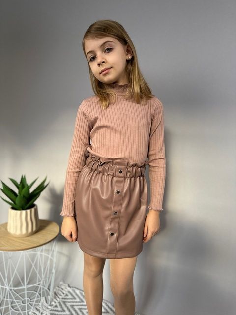 Enia.kids Спідниця "ЕКОшкіра" SKEKL054, 116, бежевий SKEKL054 фото