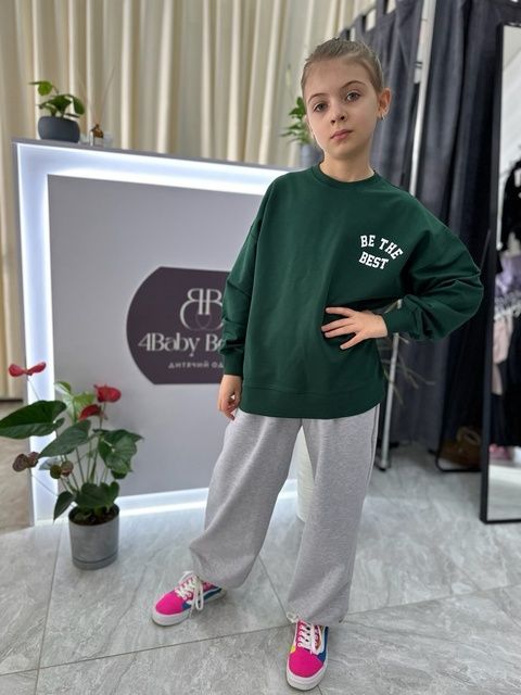 Enia.kids Світшот PR "Perfect" SWTD20325DGN, 116, темно-зелений SWTD20325DGN фото