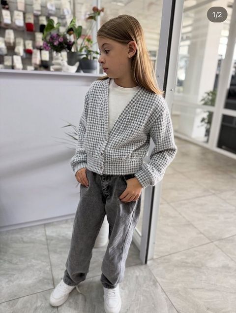 Enia.kids Кардиган "Ялинка" CDTR0313, 128, сірий CDTR0313 фото