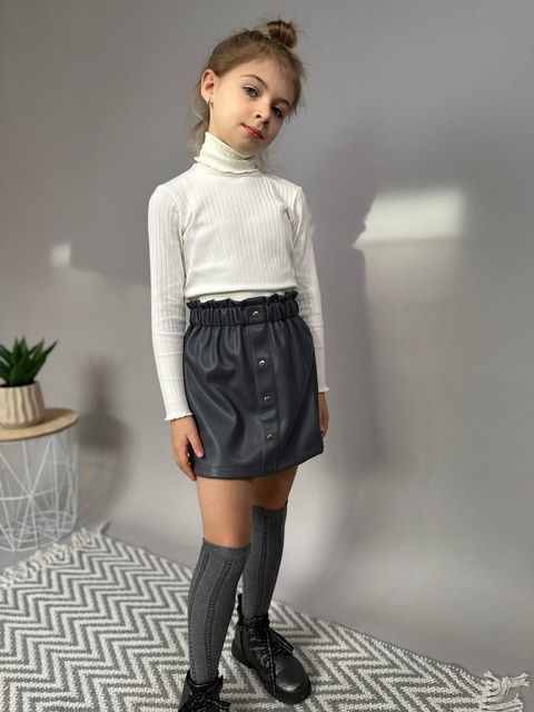 Enia.kids Спідниця "ЕКОшкіра" SKEKL054, 116, графіт SKEKL054 фото