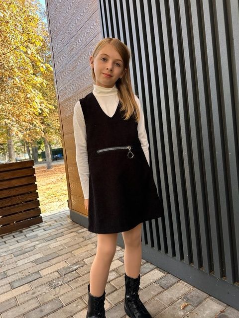 Enia.kids Сарафан SFNVLV042BLK, 116, чорний SFNVLV042BLK фото