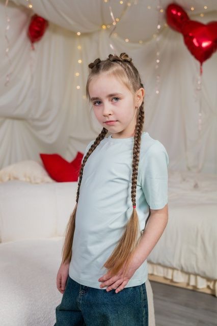 Enia.kids Футболка "Базова" TSKL066LM, 122, світлий ментол TSKL066LM фото
