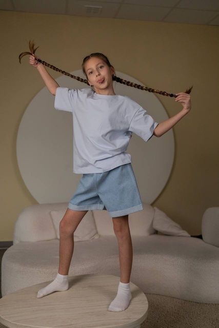 Enia.kids Шорти, 122, блакитний EK0515 фото