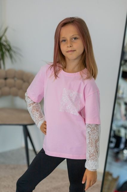 Enia.kids Лонгслів "Iris", 152, рожевий EK0343 фото