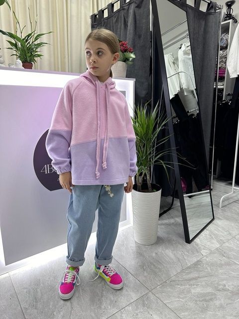 Enia.kids Худі теплий HDTSF0333, 122, рожевий+ліловий HDTSF0333 фото