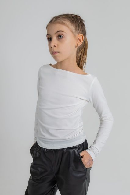 Enia.kids Лонгслів Човник KL0338, 128, молочний EK0338 фото