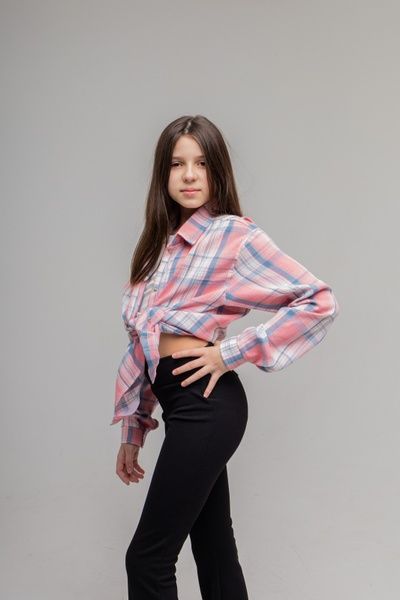 Enia.kids Сорочка "Клітинка", 134, рожевий EK0338 фото