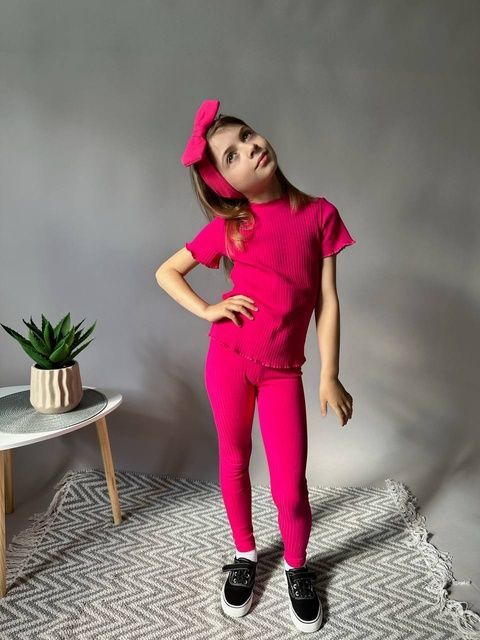 Enia.kids Футболка "Рубчик" TSRS0612FX, 128, фуксія TSRS0612 фото