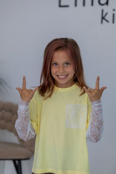 Enia.kids Лонгслів "Iris", 134, жовтий EK0343 фото