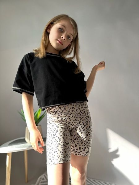 Enia.kids Футболка "Оверсайз" TSKL069, 122, чорний з жовтою строчкою TSKL069 фото