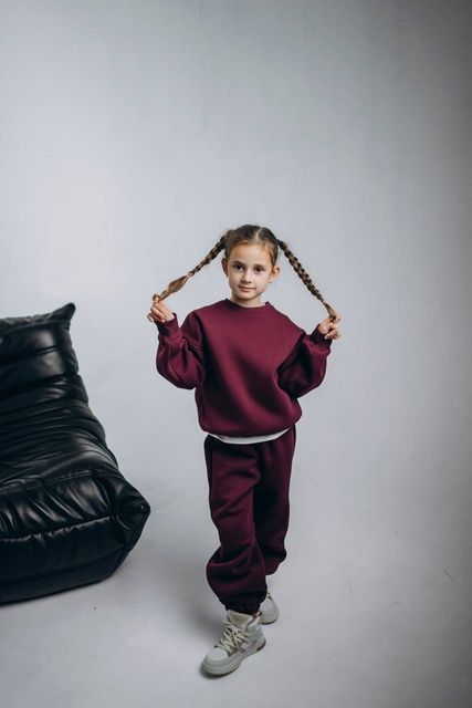 Enia.kids Костюм теплий "Світшот & Джогери" KSFT0118MR, 116, марсала KSFT0118 фото
